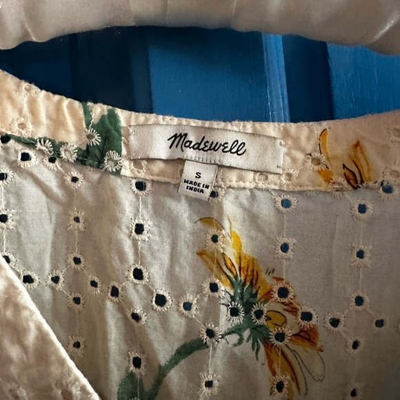 Madewell Cream Floral Eyelet Blouse - Picture 2 of 6